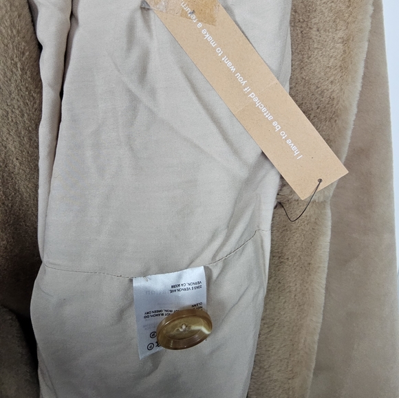 Reformation Hank Teddy Coat Tan Long Double Breasted New With Tags Size … - Picture 9 of 10